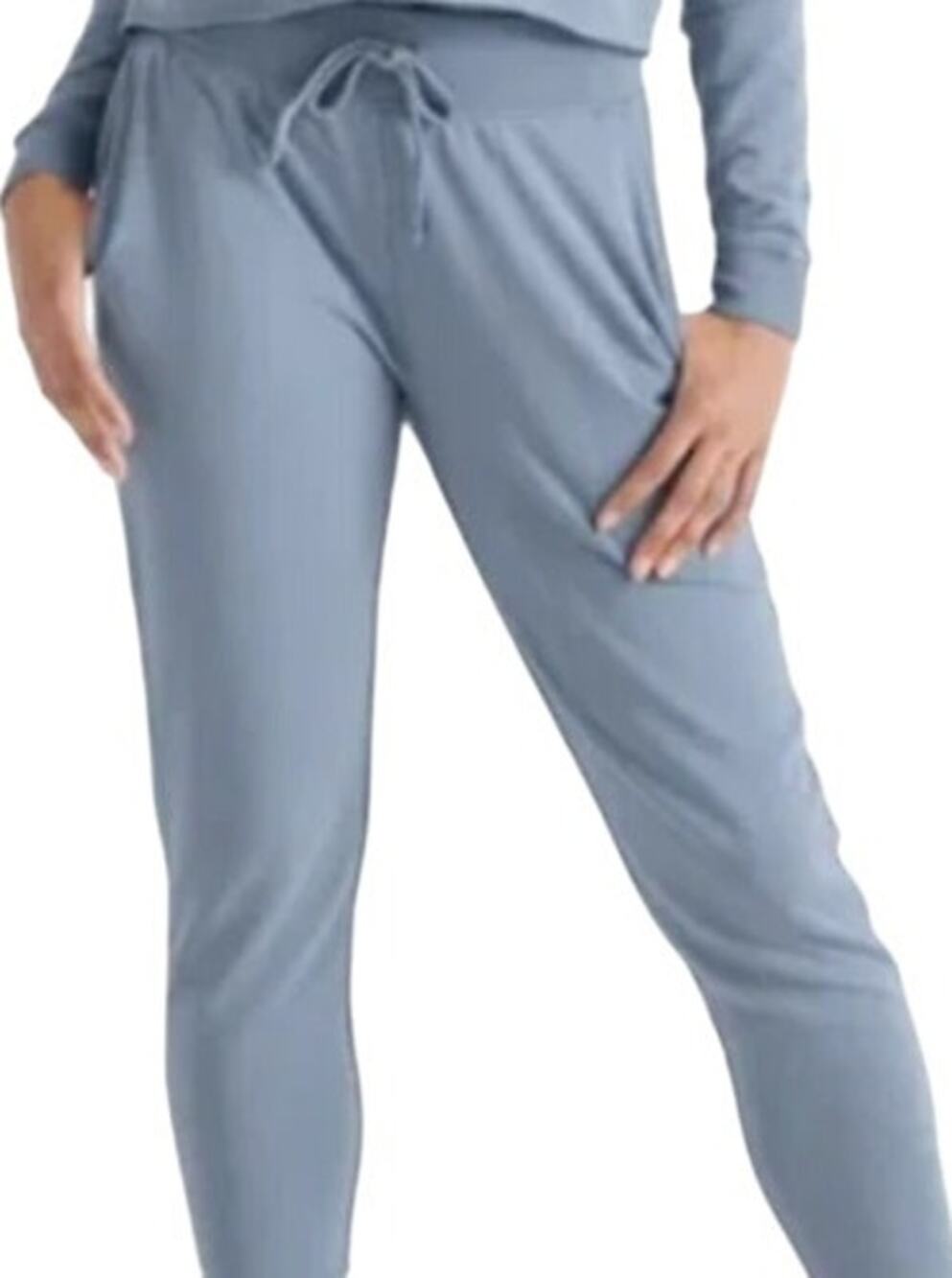 Knix Good To Go Jogger Pants High Rise Pockets Tapered Leg Blue Modal Medium